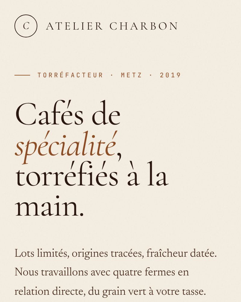 Aperçu du site de démonstration Atelier Charbon